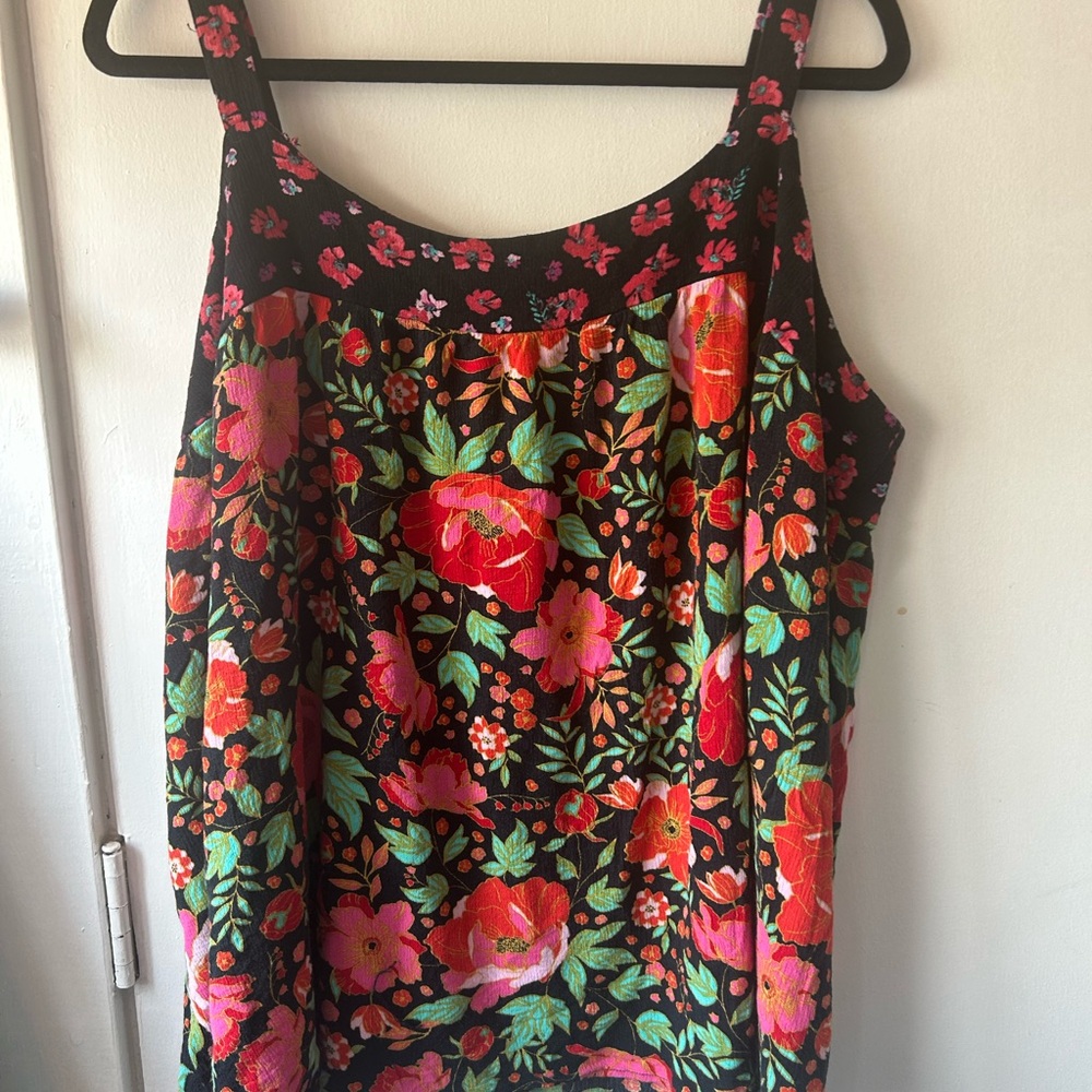 Lane Bryant Black Floral Top